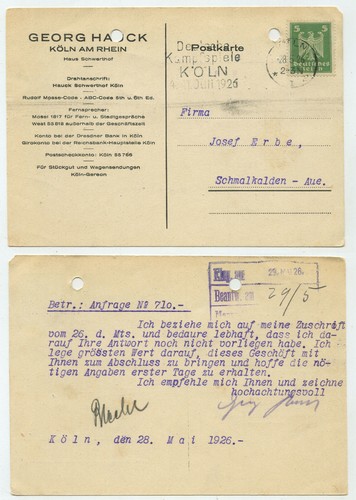 92906 postkarte georg hauck - -,